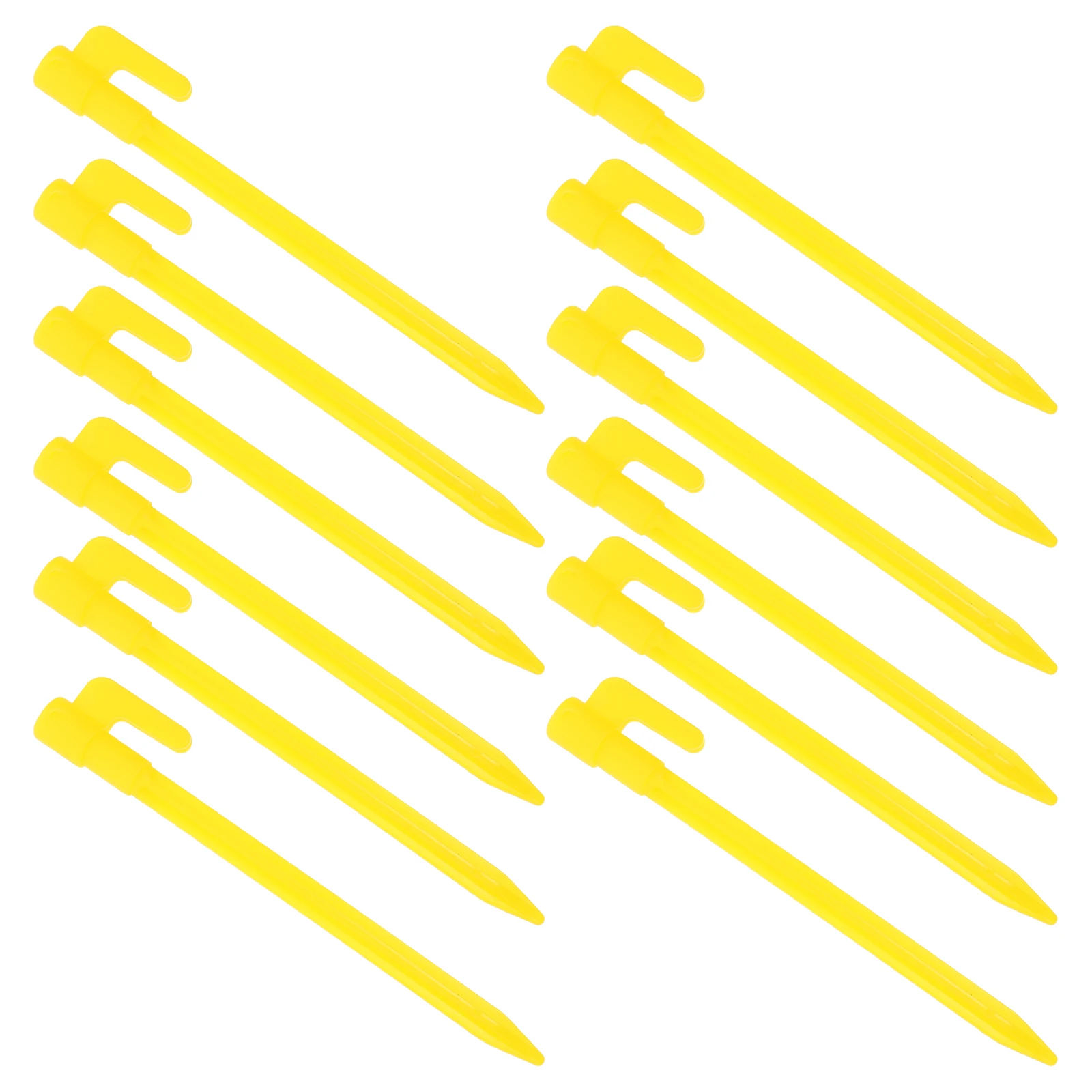 

50 Pcs Yellow ABS Tent Stakes 14 5cm Heavy Duty Windproof Garden Pegs for Camping Beach Tarps Gazebos Groundsheets Fixing Hooks