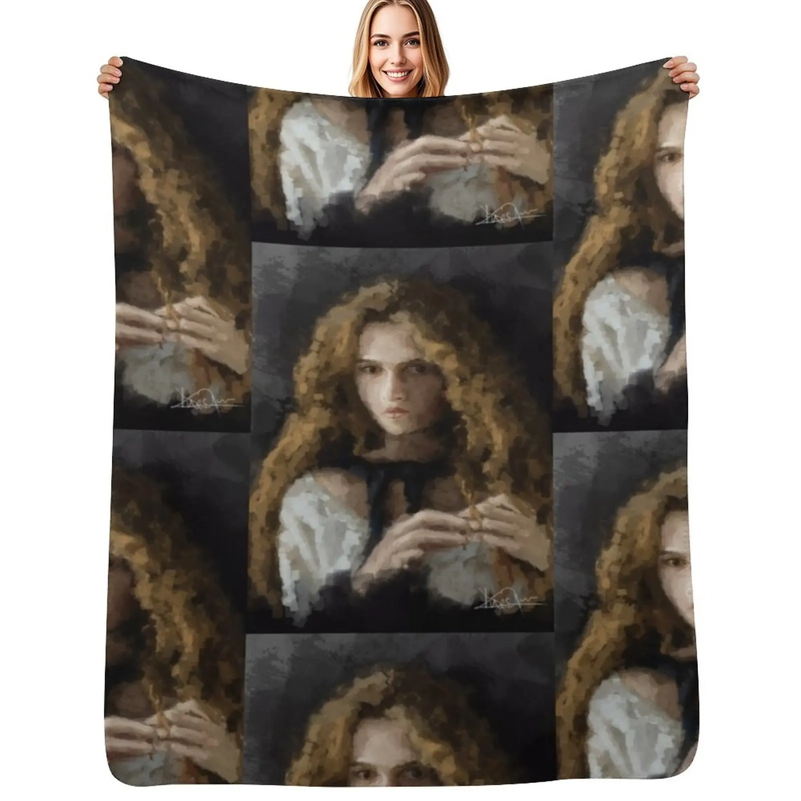 Helena Bonham Carter Vintage Throw Blanket Plush Plaid on the sofa For Decorative Sofa Warm warm winter Picnic Blankets