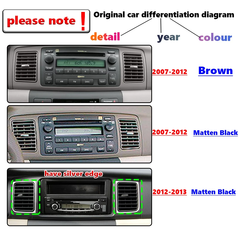 For 2002-2013 Toyota Corolla 9 Inch DVD Android Stereo Frame Panel Fascia Dashboard Audio Player Screen Cables Navigation Harnes