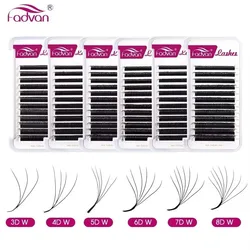 FADVAN W Shape Eyelash Extensions 3D 4D 5D 6D 7D 8D Premade Fans Eyelashes Natural Soft Light Individual Lashes Makeup Tools