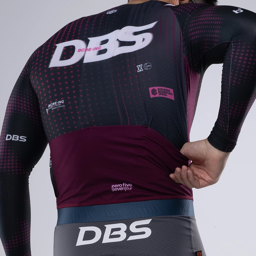 BCBE-ING DBS Phantom Herren Damen Radtrikot Langarm Leichtgewichtig Atmungsaktiv Schnelltrocknend Fahrradtrikot Rennpassform Kleine Größe – Detail 9