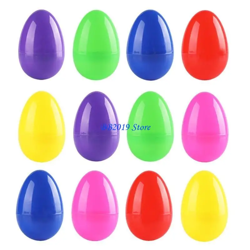 

Q0KB 12 Pieces Colorful Easter Plastic Eggs for Kids DIY Craft Party Decoration