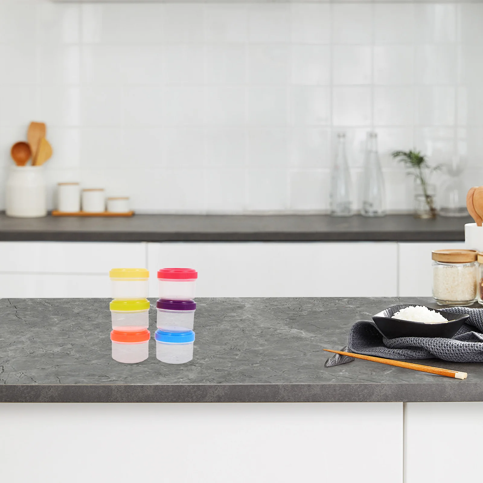 

6 Pcs Travel Condiment Jars Compact Sauce Containers for Salad Ketchup Soy Mini Food Storage Boxes Portable Small Sauce Holders