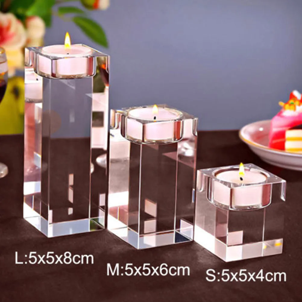 كريستال الشمعدان مكعب 5x6 سنتيمتر شفافة لا الشوائب ديكور المنزل الجدول رومانسية عشاء الزفاف هدية