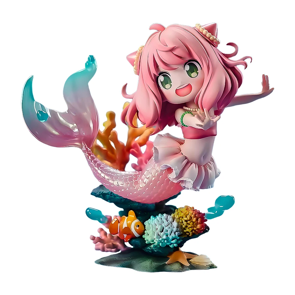 13cm Anime Anya Forger Figure Cosplay Mermaid Anime Peripheral Pvc Model Statue Collect Decor Ornaments kid Gift Toys