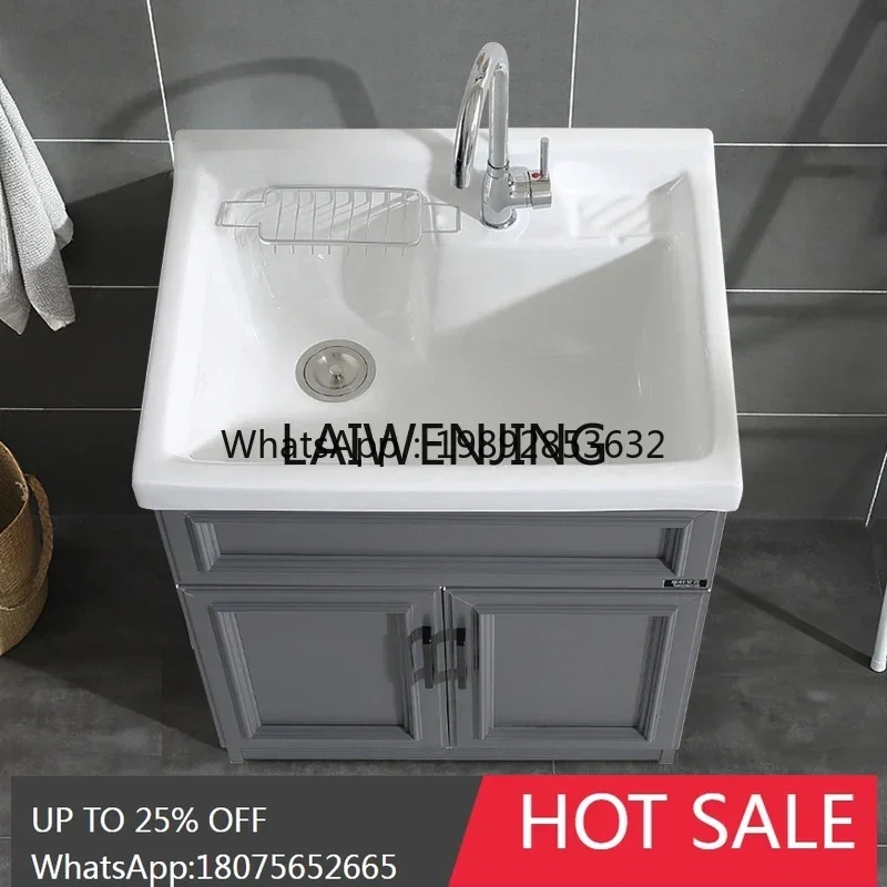 B1 Space Aluminum Deepened Ceramic Belt Washboard Bathroom Cabinet