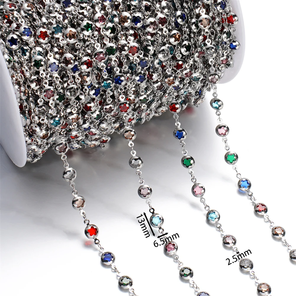 1 meter koperen ketting met kristallen kralen ketting DIY ketting armband voor sieraden maken benodigdheden