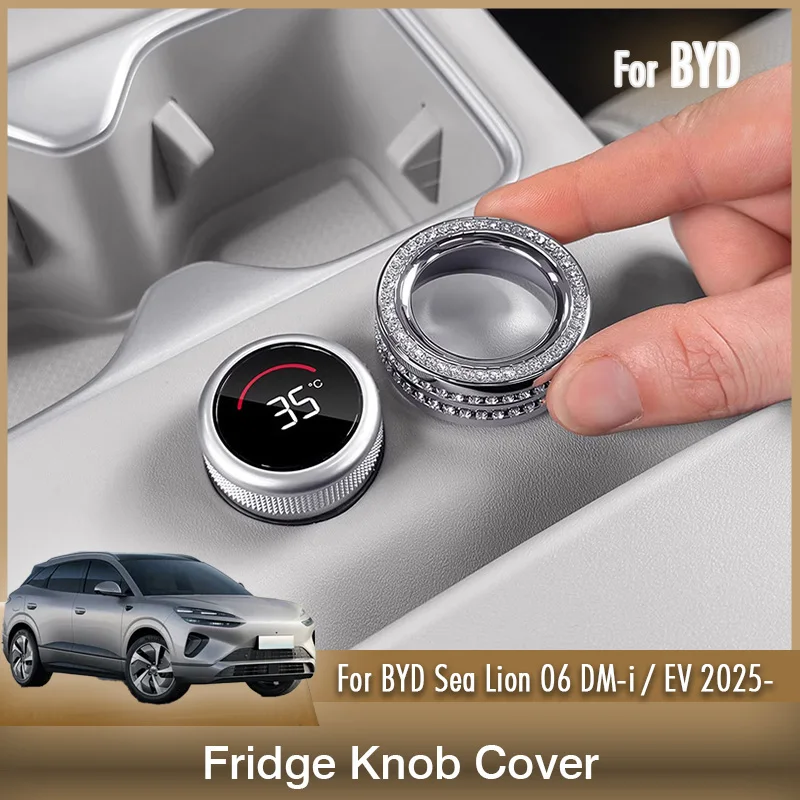 

Для BYD Sealion Sea Lion 06 dmi EV 2025, крышка ручки холодильника из алюминиевого сплава, кольцо на ручку холодильника, наклейка, украшение