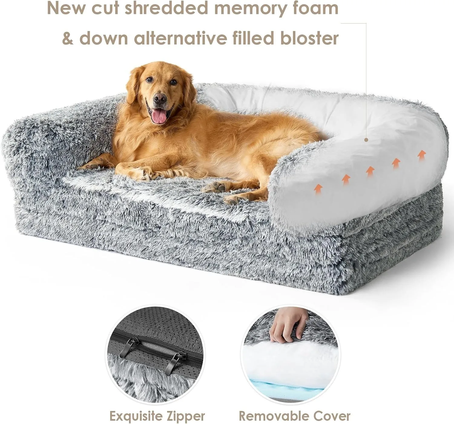 Modern Foldable Orthopedic Human-Size Dog Bed Comfy Sleeping Bed For Humans & Large Dogs Living Room Use