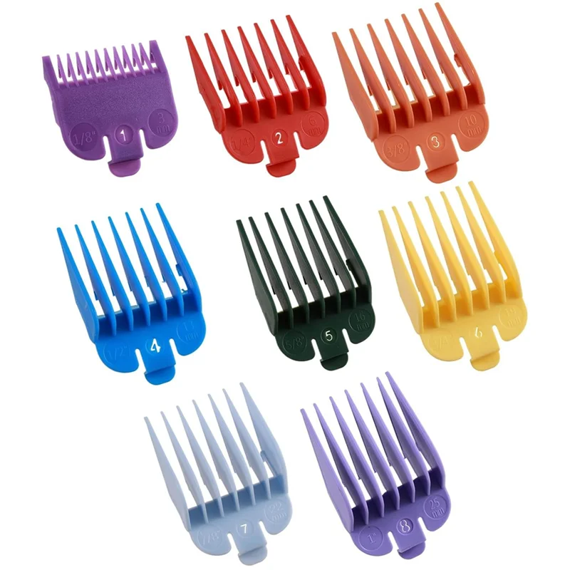 

BABZ-Hair Clipper Guards 8Pcs Plastic Replacement Set, Colorful Trimmer Guards For Professional Hair Cutting Tools Guide
