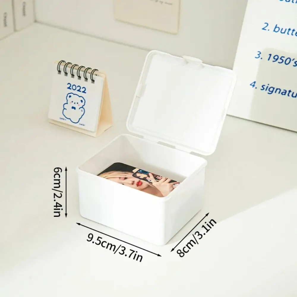 New White Storage Box Kpop Photocard Jewelry Container Supplies Photos Desktop Decor