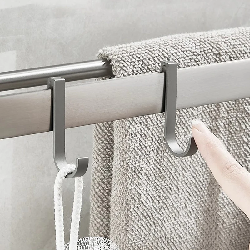 Bathroom Movable Hooks Kitchen Cabinet Door Back Hook Hanging Rack Clothes Coat Hat Towel Hanger Storage Shelf  Hook Accessories