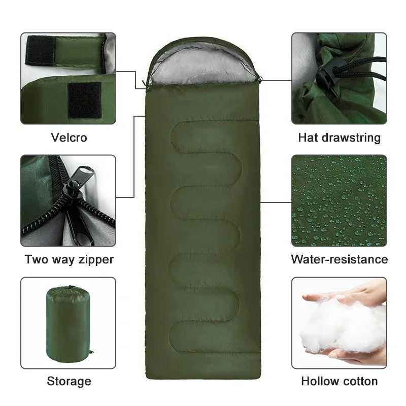 Sac de couchage d\'extérieur pliable ultraléger, camping, randonnée, printemps, automne
