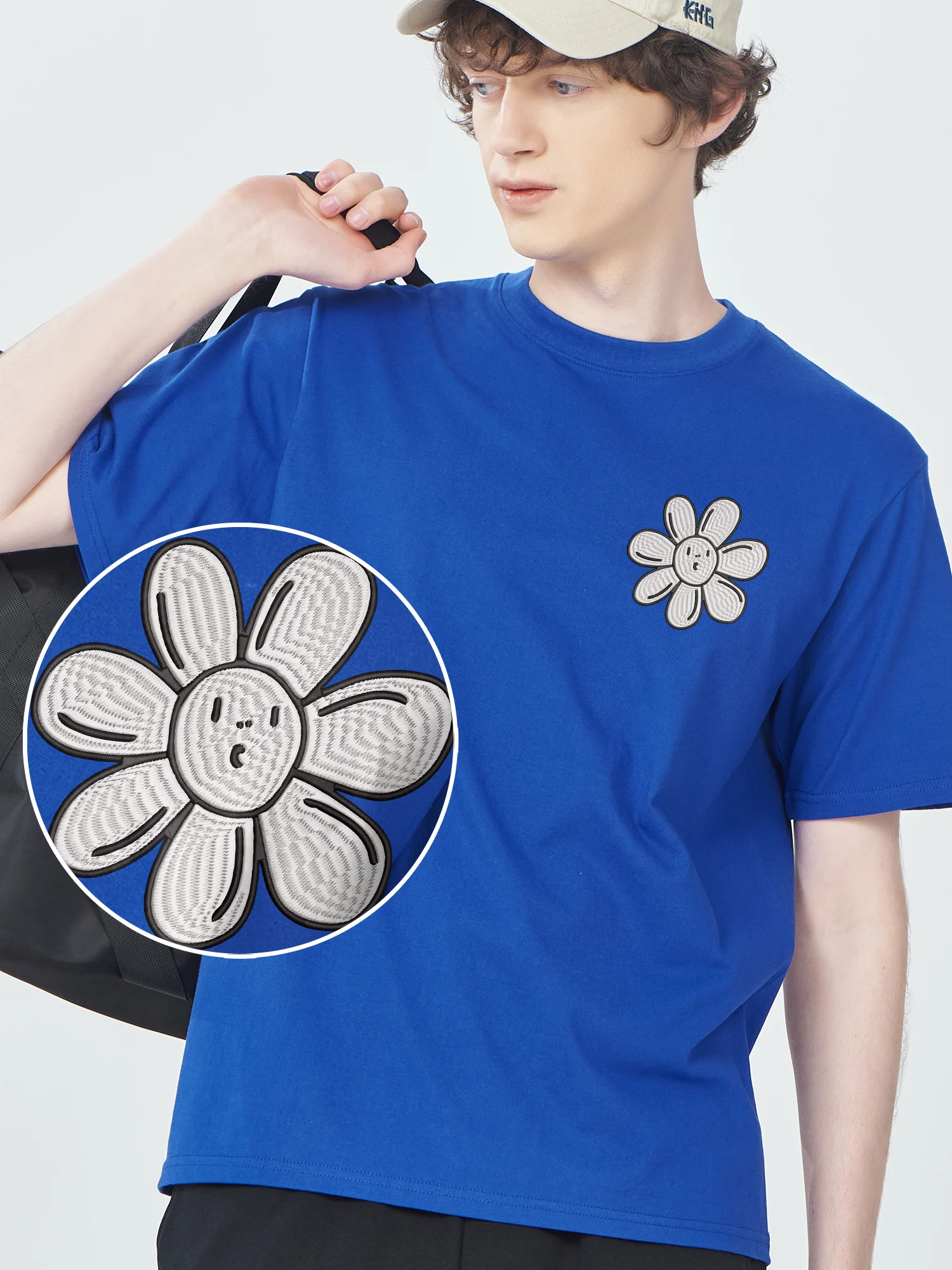 

Sunflower Embroidered Short Sleeve Tshirt Tops Unisex Women Men Cotton Comfortable Short Sleeve Funny Graphics