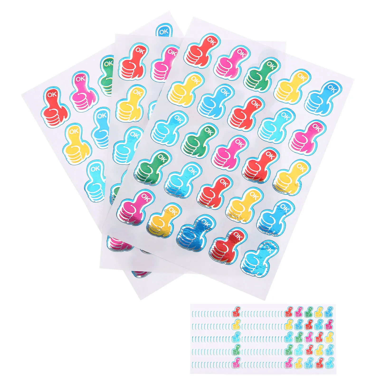 

200 Sheets Thumbs-Up Pattern Stickers Children Kindergarten Reward Removable Self-Adhesive Kid Reward Stickers School