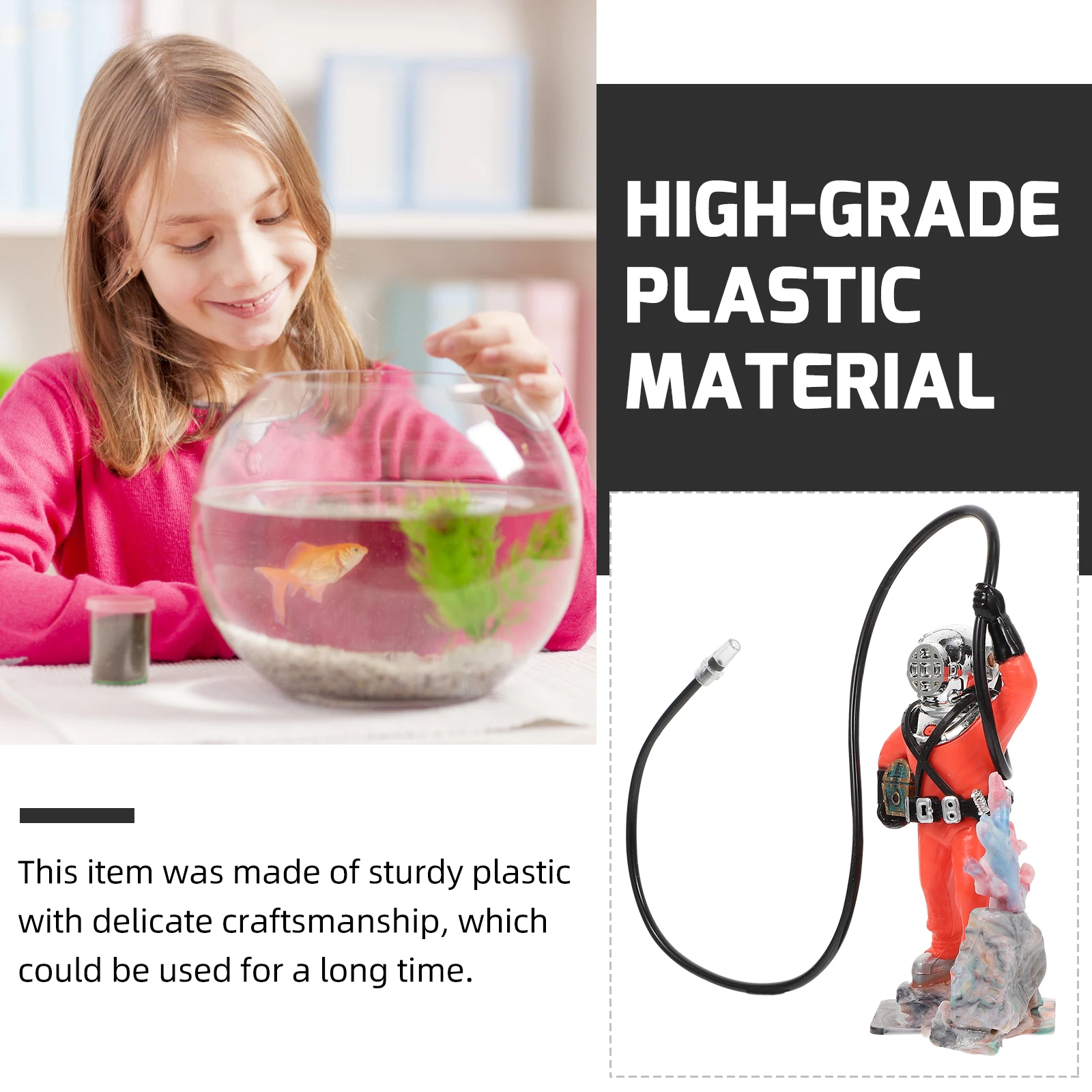 

Fish Tank Diver Decoration Treasure Chest Aquarium Figurine Light Plastic L scape nament DIY Pet Supplies Realistic Workmanship