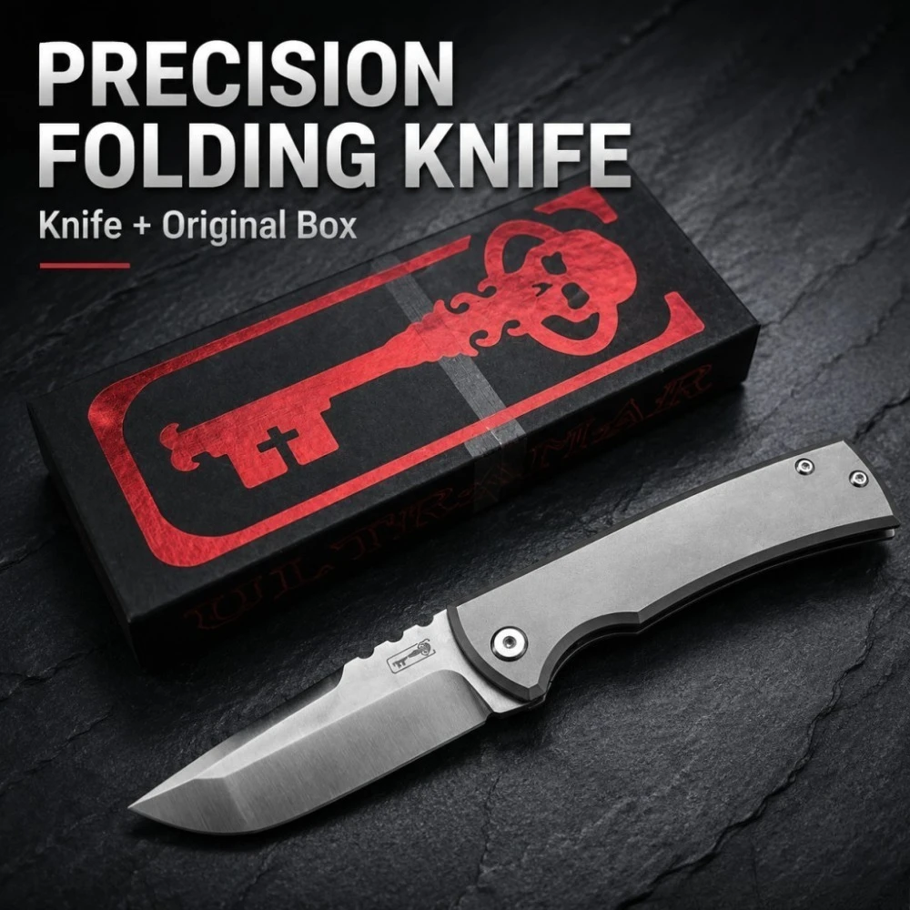 Folding Knife, Titanium Alloy Knife for Outdoor Enthusiasts,