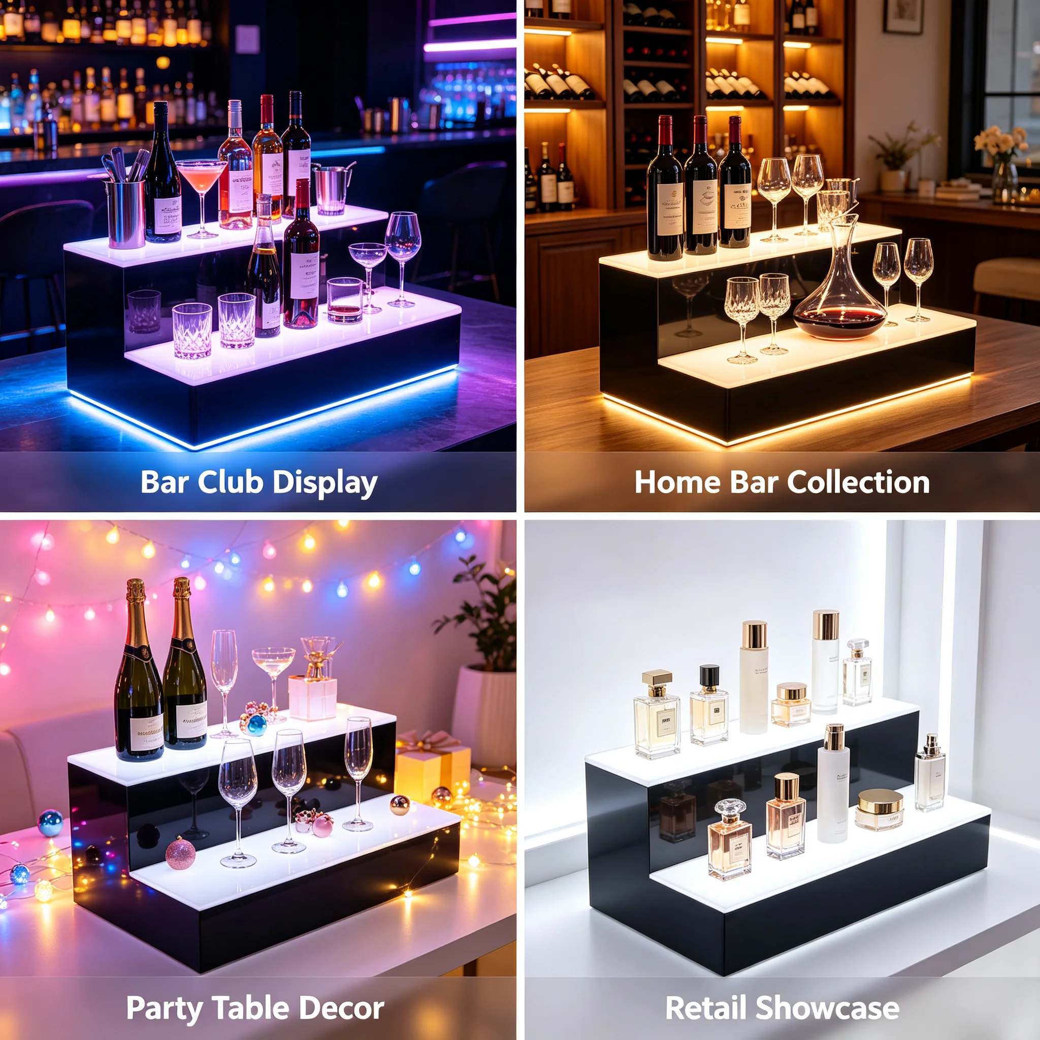 LED Lighted Liquor Bottle Disp - Home Bar Stand ulasan dan harga