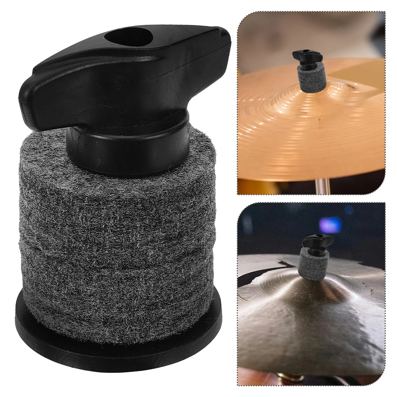 2 Sets Cymbal Holder Felt Mat Pads Sleeves with Base Drum Kit Parts for Supplies Plastic Stands