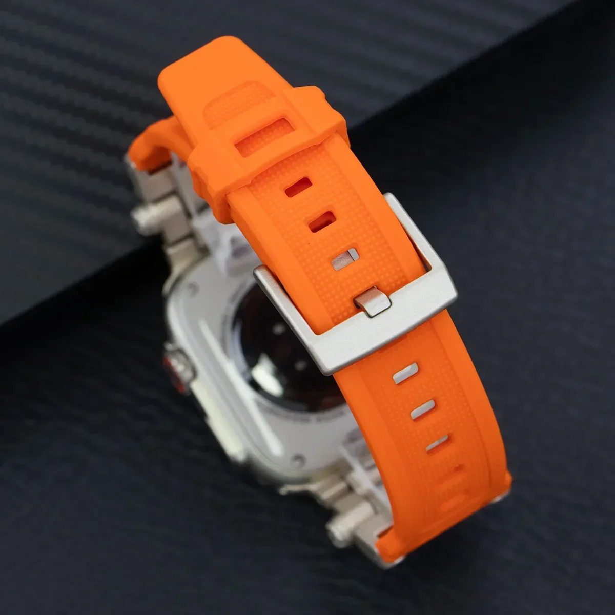 حزام رياضي من البولي يوريثان لساعة أبل 46 مللي متر 45 مللي متر الترا 2 49 مللي متر 44 مللي متر 42 مللي متر سوار ساعة من السيليكون بلون التيتانيوم لساعة iWatch 109 8 SE 764532