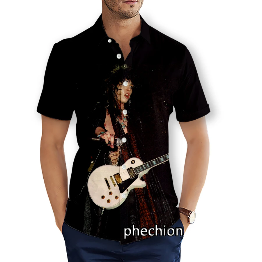 phechion Mens Short Sleeve Beach Shirts Cinderella Rock 3D Print Casual Shirts Fashion Streetwear Men Tops X269