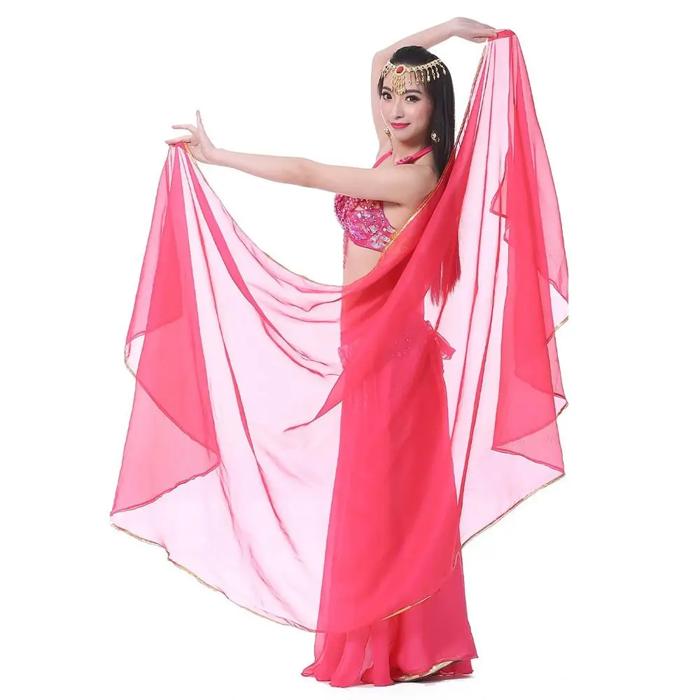 Fashion Light Belly Dance Veils Silk Long Latin Belly Dance Shawls Chiffon Women Scarf Dancing Scarf Show Costumes