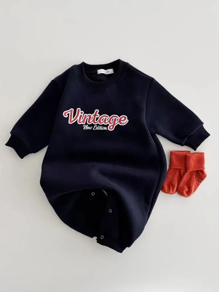 Pelele holgado de manga larga para bebé, mono con estampado de letras para niño y niña, ropa informal de algodón para recién nacido de 0 a 24 meses,
