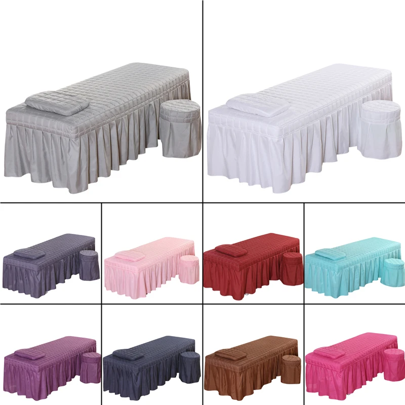 Beauty Salon Bed Sheet Salon Thick Quilting Mattress Brief Beauty Bed Skirt Bedspread with Face Hole Body Massage SPA Bed Cover