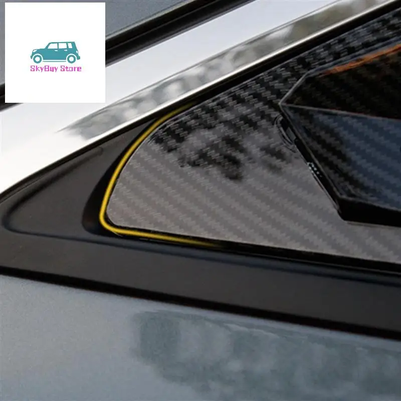 

6X Rear Side Window Louvers, Scoop Louvers Cover Blinds For MG 5 MG5 2021 Car Exterior Accessories, Carbon Fiber Style