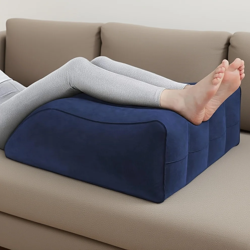 

Medical Grade Inflatable Leg Elevation Pillow for Recovery | Adjustable Height Wedge Cushion for Post-Surgery, Varicose Veins
