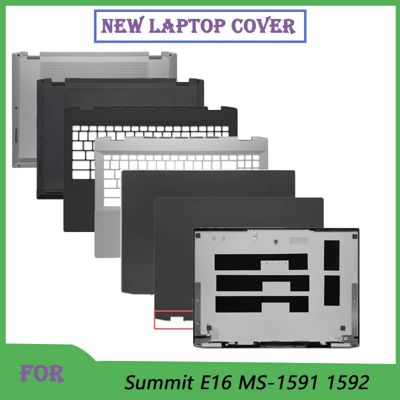 

Новая сменная крышка для Summit E16 MS-1591 1522, задняя крышка экрана ноутбука, лицевая панель клавиатуры, нижний корпус, черный, серебристый цвет