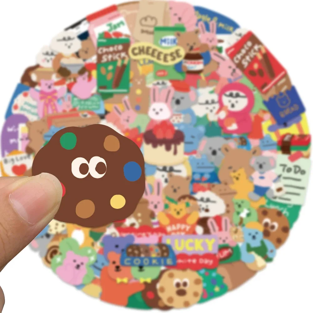 10/30/50/100pcs Cute Korean Bear Stickers Vinyl Waterproof Stickers for Kids Toy Decals Loptop Water Bottles Skateboard Phone