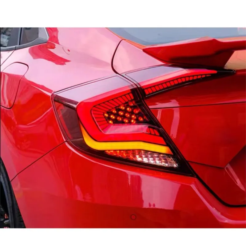 

Светодиодный задний фонарь высокой яркости красного цвета для Honda Civic FK10th Gen Sedan 2016 2017 2018, автомобильный светодиодный задний фонарь с DRL в сборе