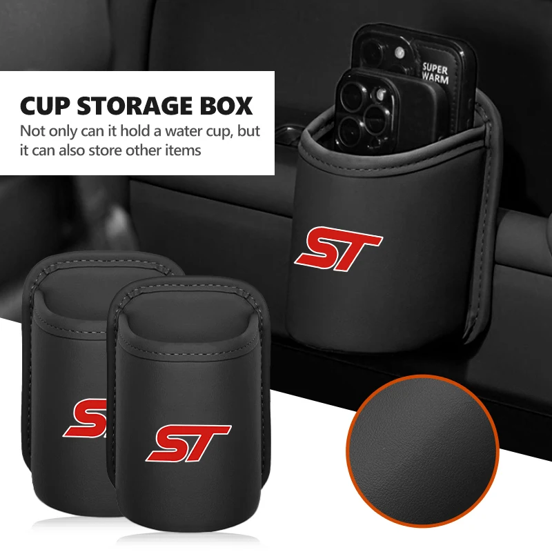 Soporte para vasos de coche, estante de almacenamiento, caja organizadora para vasos de agua, bolsillo para Ford S-MAX Kuga Mondeo Fusion KA Everest Escape ST Racing