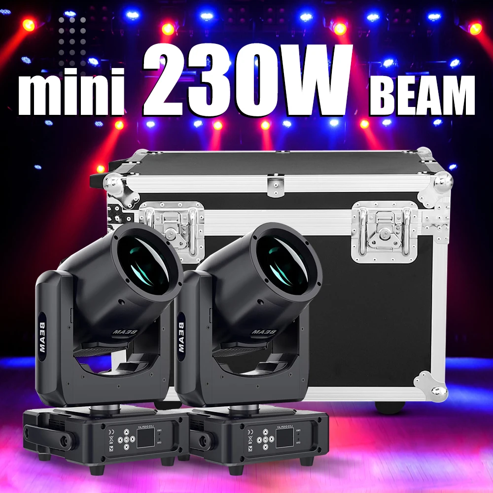 

2PCS Mini 230W 7R Beam Moving Head Lighting With Flight Case DMX 512 Stage lights For Dj Disco Party Nightclub Wedding