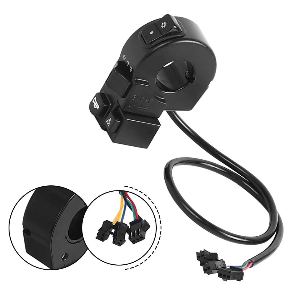 

For Electric Scooter 4-in-1 Handlebar Switch Horn-Turn Signal Lights Switches ATV-Motorcycle Light Switch E-bike Accessories