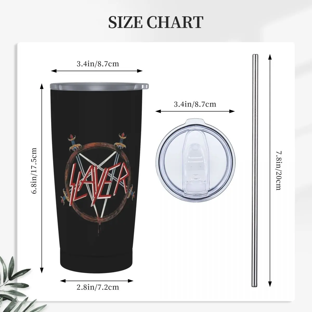 Slayers Logo Stainless Steel Tumbler Vacuum Insulated Mug Thermal Cold Bottle Straw With Lid 20oz