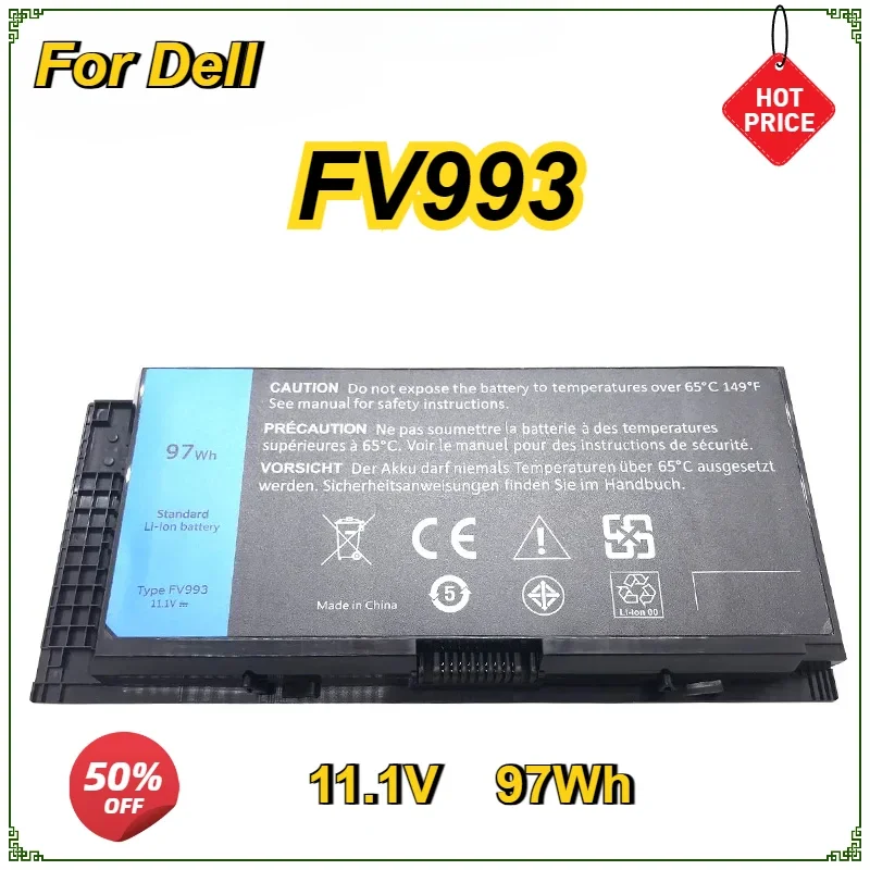 New FV993 Laptop Battery for DELL Precision M6600  M6800 M6700 M4800 M4600 M4700 Notebook 97Wh