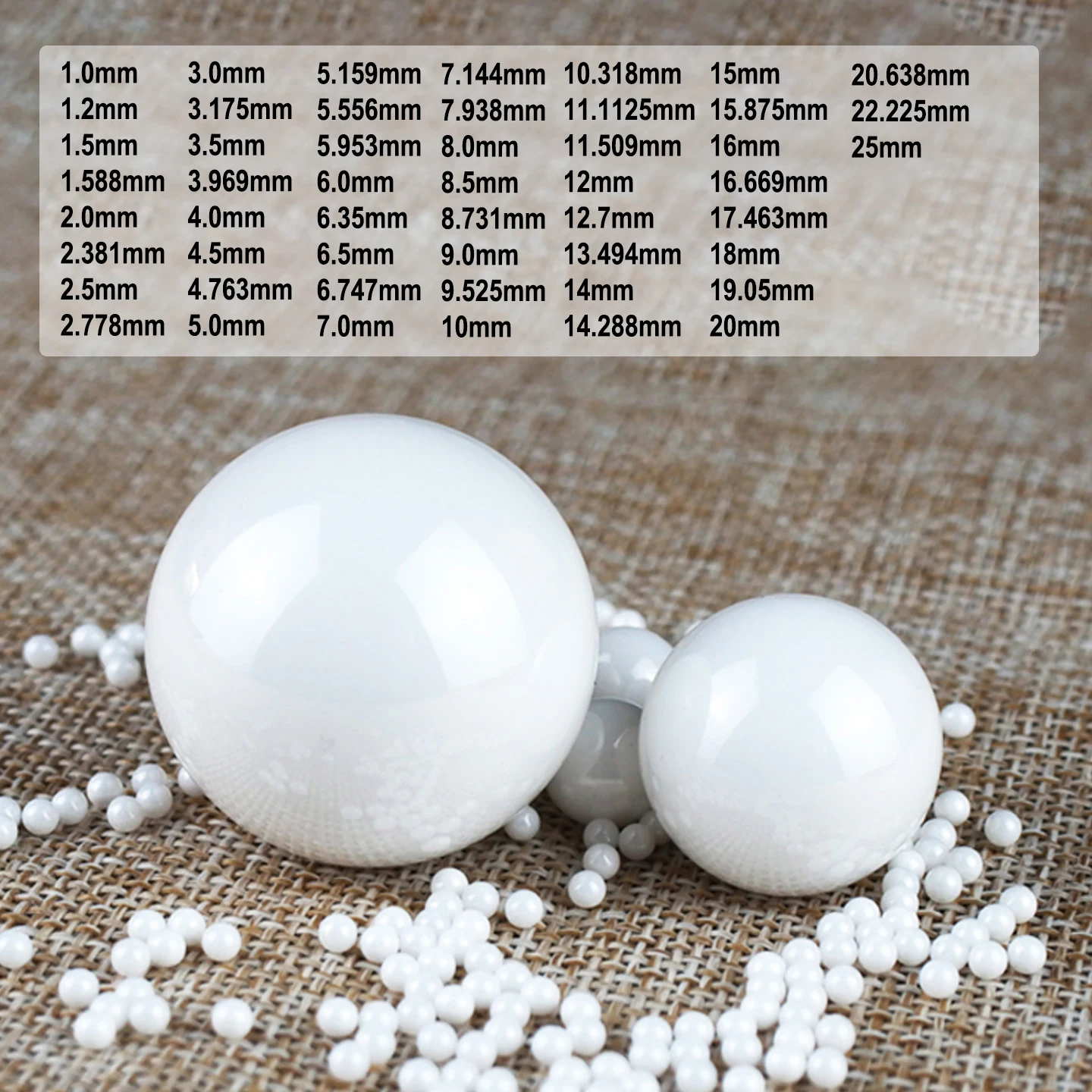 

1mm~25mm High Hardness & Wear-Resistant Zirconia Ceramic Balls for Precision Bearings