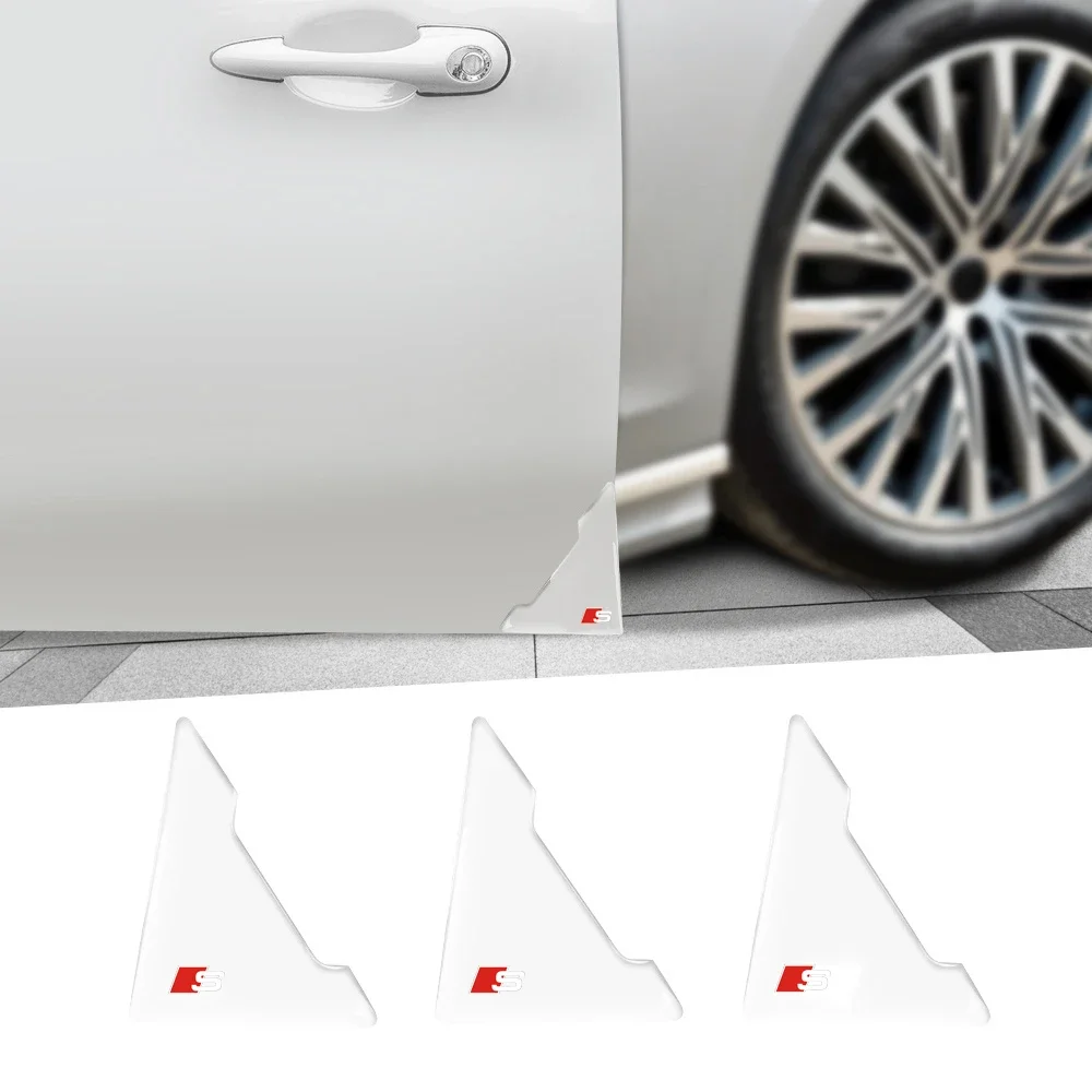 

2pc Car Door corner protective cover scratch resistant transparent silicone For Audi Sline S5 S6 S7 S4 S8 TT B8 B6 A6 C7 C6 B7