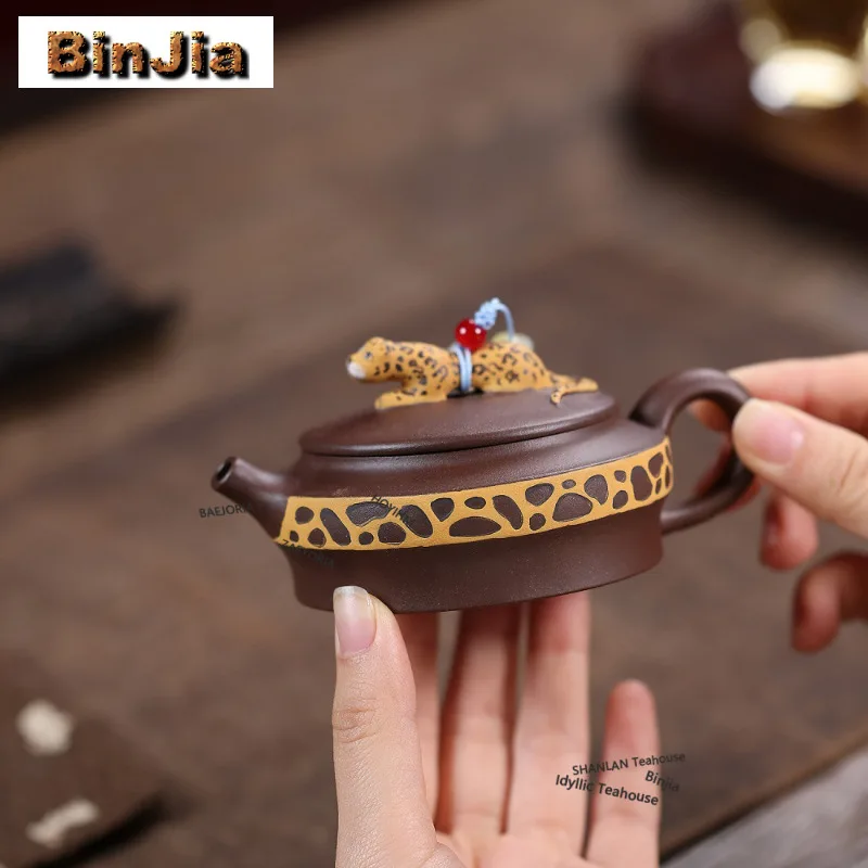 

100ml Traditional Yixing Purple Clay Teapots Handmade Weekly Count Pot Raw Ore Purple Mud Kettle With Strainer Zisha Tea Set