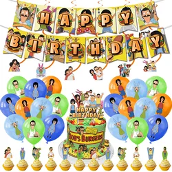 Bobs Burgers Birthday Party Supplies, Party Decorations Set Banner, Balloons, Cake Cupcake Toppers, Boys Girls Theme Party