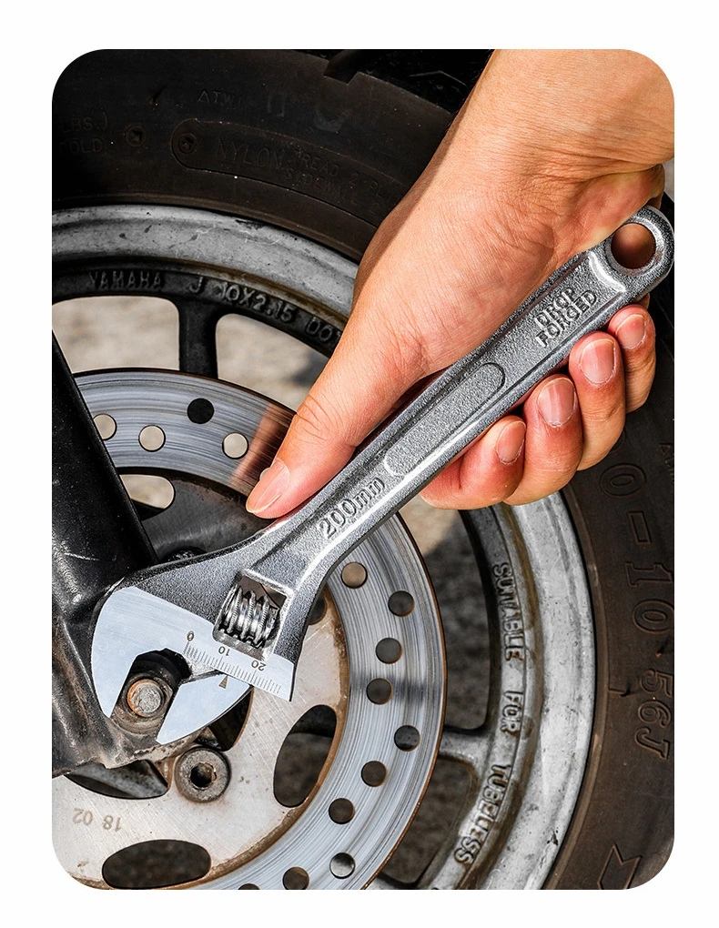 Verstellbarer Schraubenschlüssel mit Großer Öffnung und Langem Griff, Universalschlüssel aus CR-V-Stahl für Mechanische Werkstatt und Reparaturarbeiten