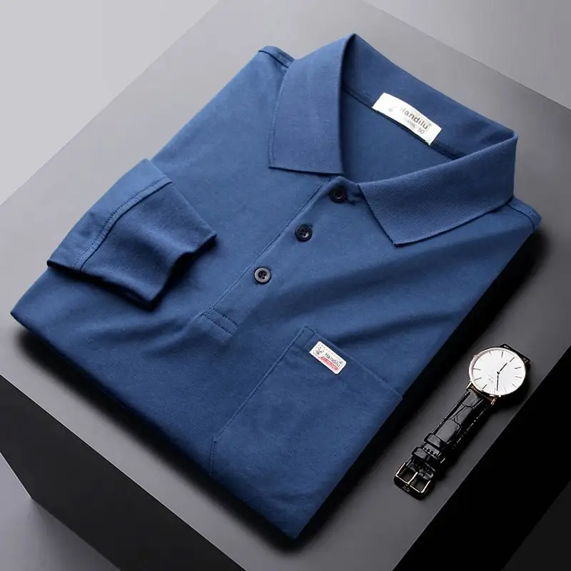 

Business Casual Solid Simplicity Comfortable T-Shirts Button Turn-down Collar Fashion Spring Summer Thin Office Men's Clothing