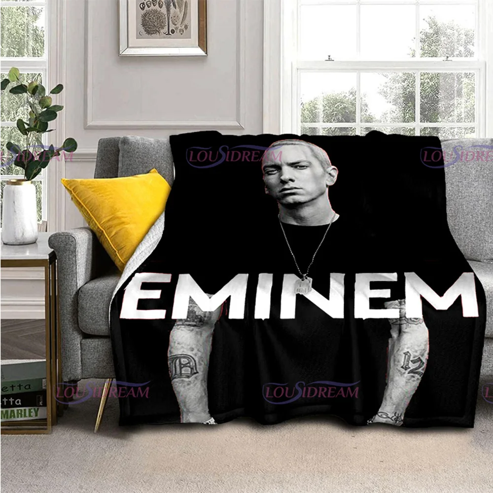 Pop Rapper Eminem Singer Printed Blanket Soft Quality Sofa Bed Cover Hairy Blanket Flannel Blanket Bedspreads Gift Blankets