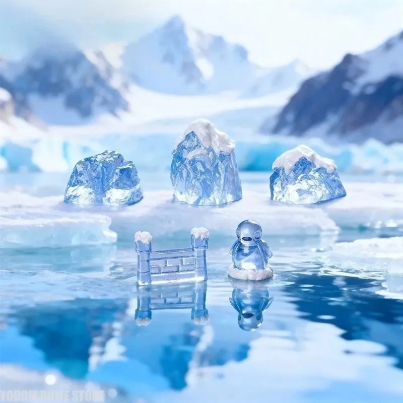 7pcs Mini Arctic Iceberg & Igloo Figurines, Resin Glacier Models for Aquarium & Micro Landscape Decor