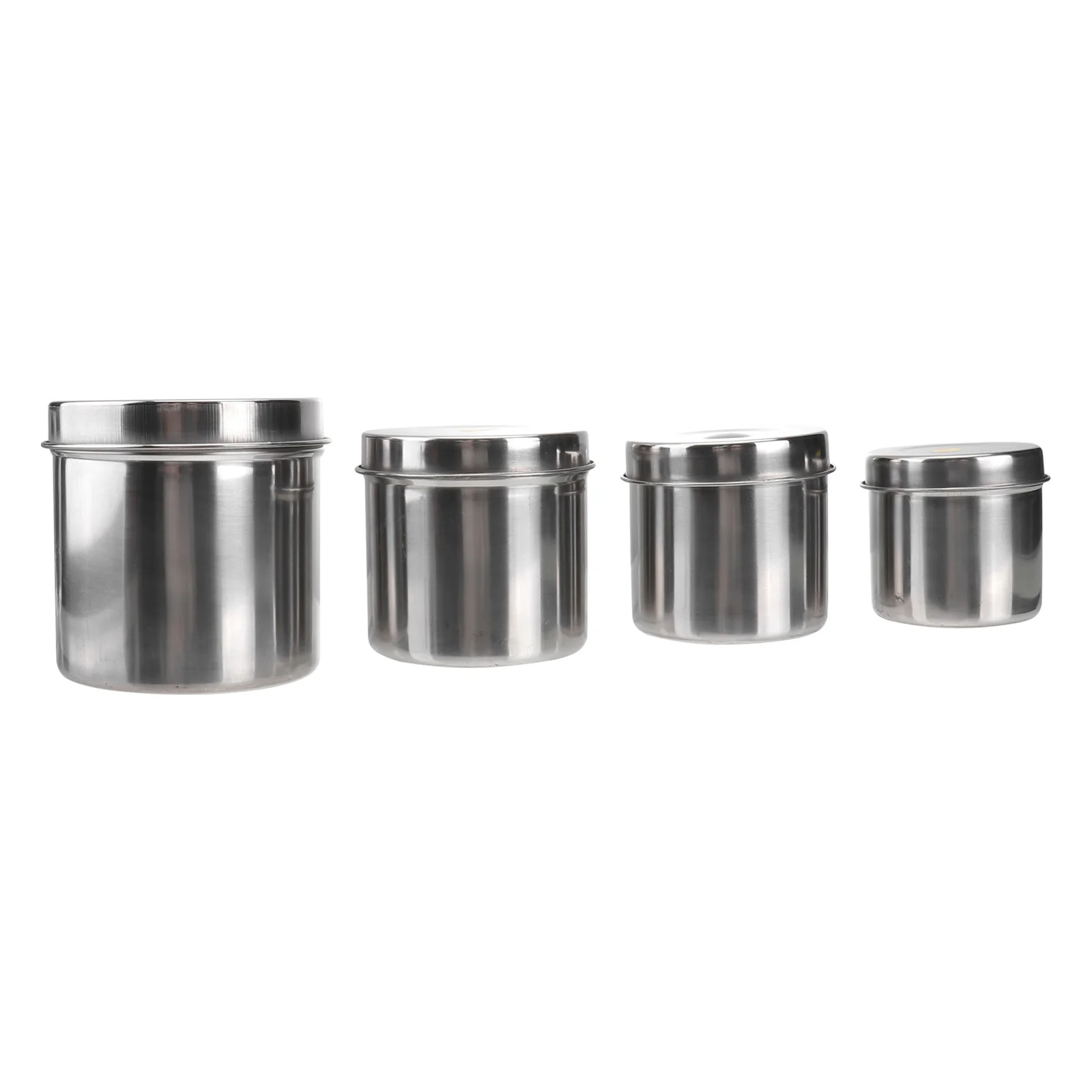 

4 Pcs Cotton Ball Stainless Storage Holder Container Cobtainer Dressing Ointment Jar Sterilization