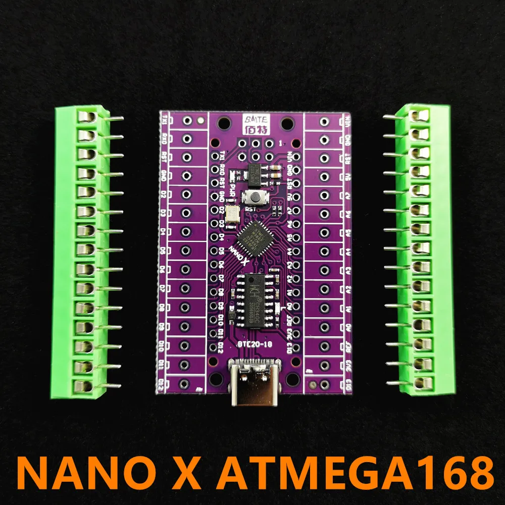 NANO X ATMEGA168P-MU QFN32 5V 16Mhz C타입 USB CH340C SOP16, 정품 + 터미널 어댑터 확장 보드와 호환 가능, 2 in 1