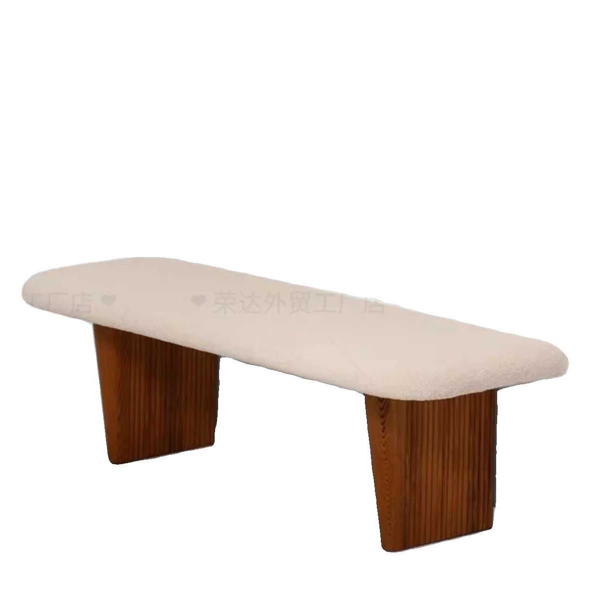 Solid wood bench restaurant with backrest, can be used for separate dining table and chairs, double three person cloth