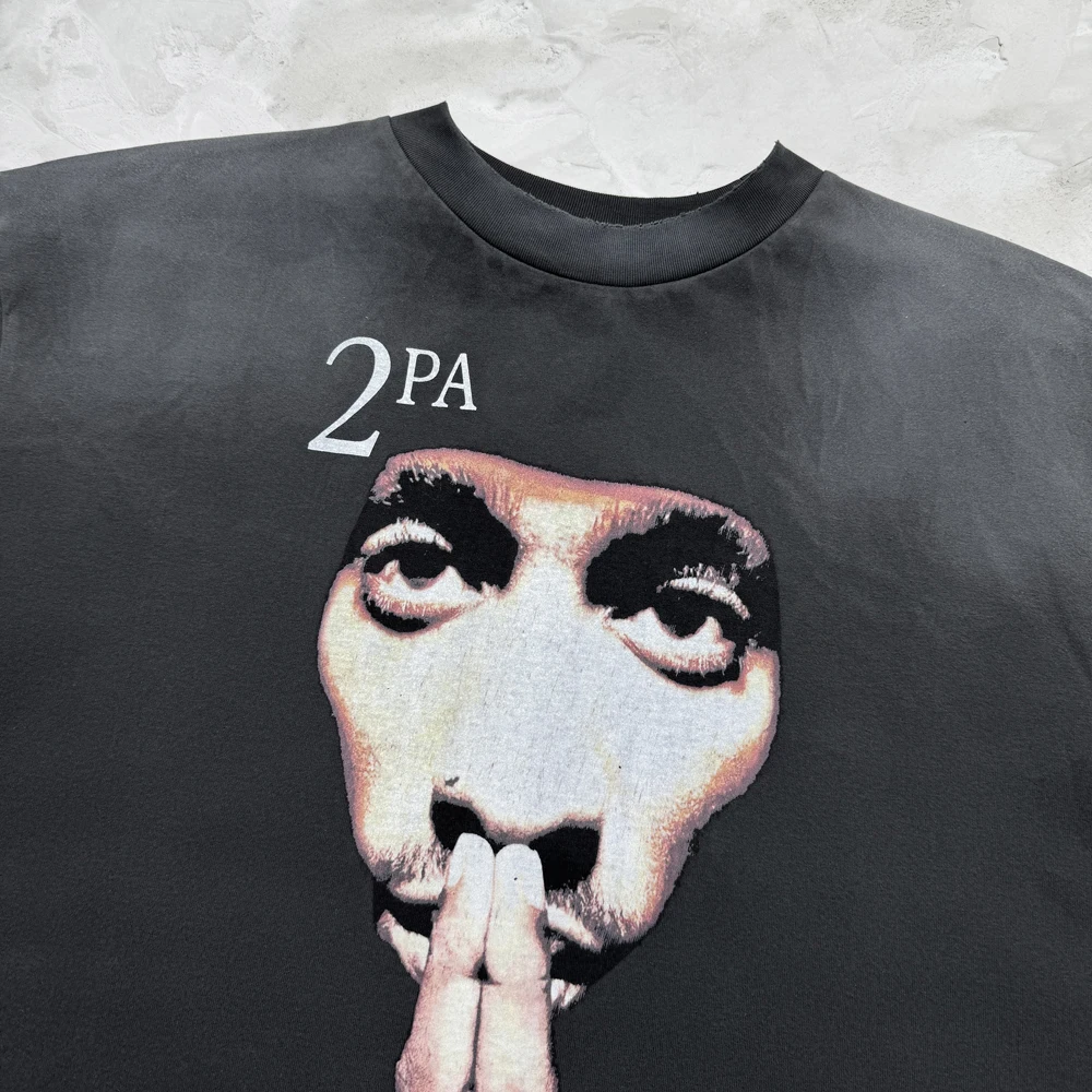 Y2k الهيب هوب الشارع نمط الشارع الشهير العلامة التجارية الجرافيك قصيرة الأكمام تيز القطن المتعثرة المتضخم المطبوعة تي شيرت ملابس للرجال